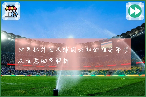 世界杯外围买球前必知的准备事项及注意细节解析