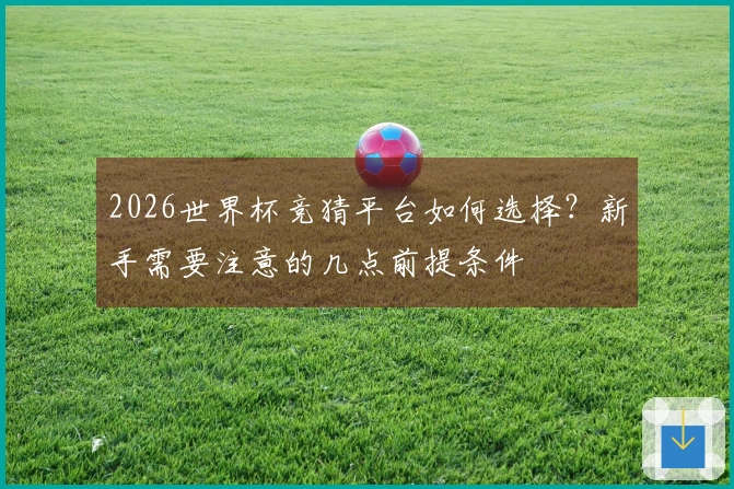 2026世界杯竞猜平台如何选择？新手需要注意的几点前提条件